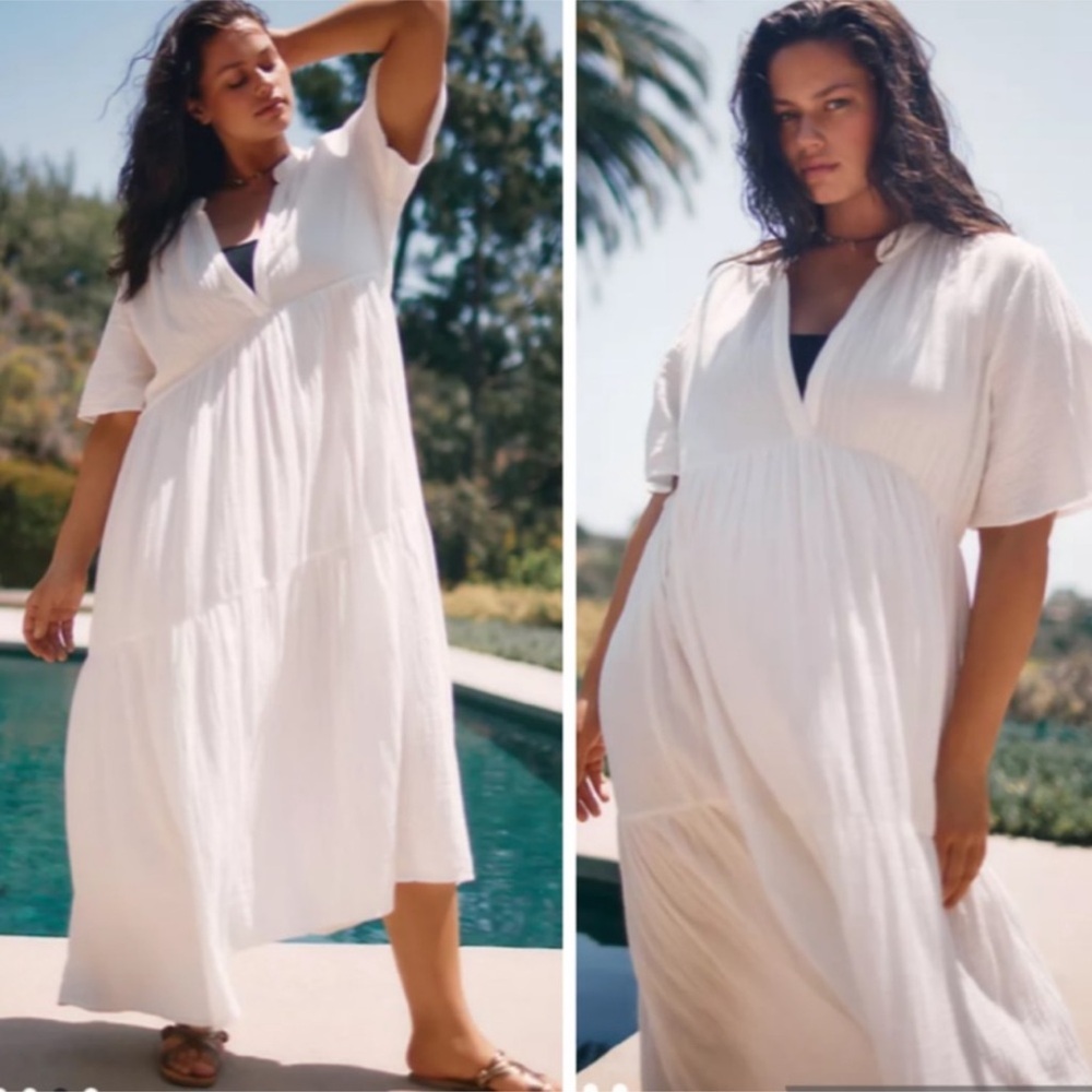 Anthropologie 3X The Kallie Flowy Maxi Dress